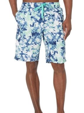 Kanu Surf Men's Blue & Aqua Marble-Print Swim Shorts